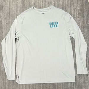 Reel Life Men's Light Gray Long Sleeve Tee